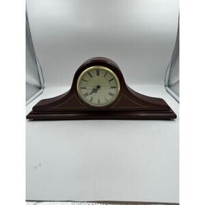 Vintage The Bombay Company Wood Mantel Clock Working